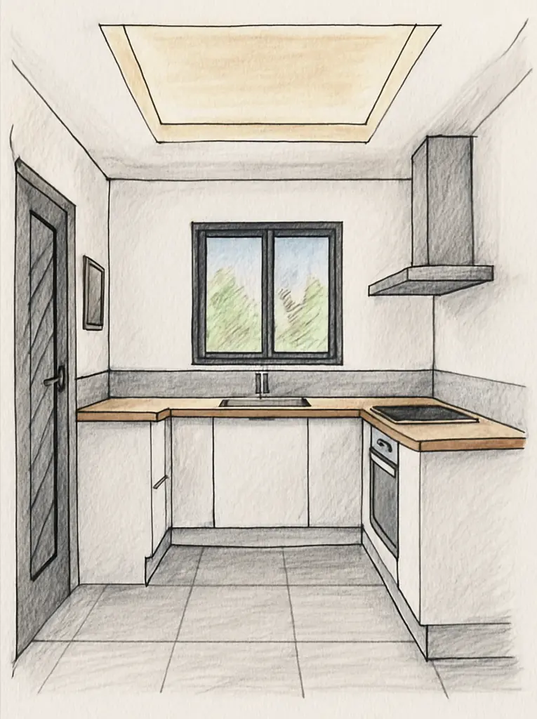 AVI-amenagementcuisineAvAP AVI31-Esquisse avant travaux pour l'amenagement d'une cuisine sur mesure à Auterive