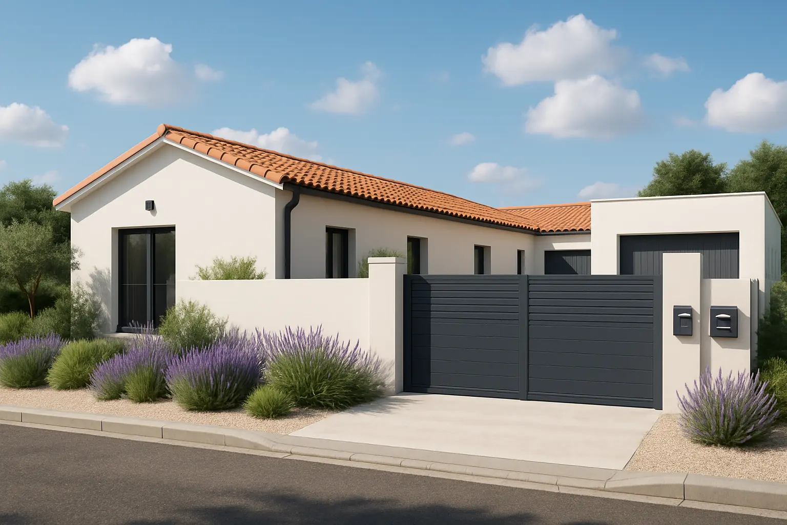 AVI31- Vue Informatique avant travaux de la construction d'une villa sur Auterive